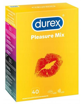 DUREX PLEASURE MIX, prezerwatywy stymulujące, 40 sztuk