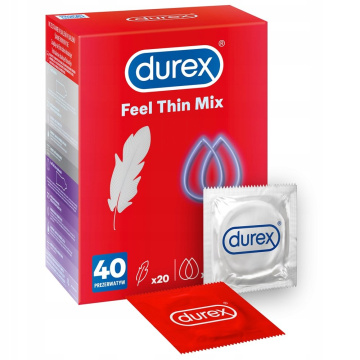 DUREX FEEL THIN MIX, prezerwatywy, 40 sztuk