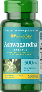 Puritan's Pride Ashwagandha ekstrakt 500 mg, 60 kapsułek