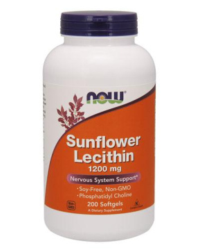 NOW Foods Sunflower Lecithin 1200 mg – Lecytyna Słonecznikowa, 200 kapsułek