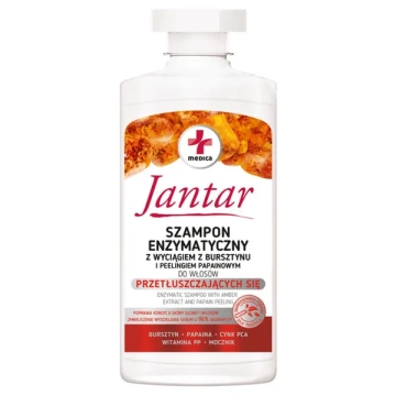 Jantar Medica, szampon enzymatyczny do włosów przetłuszczających się, 330 ml