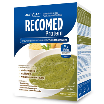 RecoMed Protein, Krem Koperkowy, Proszek, 100 g, 4 saszetki