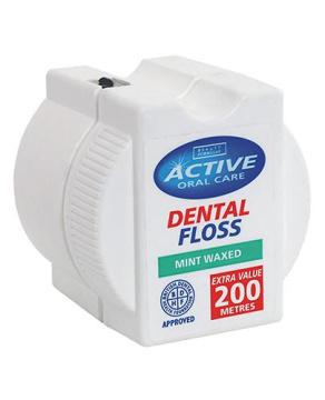 ACTIVE DENTAL FLOSS Nić dentystyczna woskowana miętowa 200 m