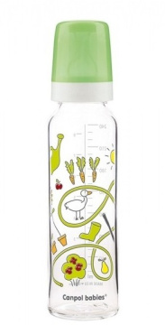 Canpol babies butelka szklana z nadrukiem 240 ml (42/201), 1 sztuka