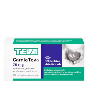 CardioTeva 75 mg, 100 tabletek dojelitowych