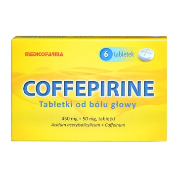 Coffepirine Tabletki od bólu głowy, 450 mg+50 mg, 6 sztuk