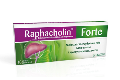 Raphacholin  forte 250mg, 10 tabletek powlekanych