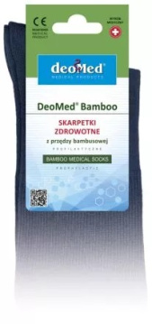 DeoMed BAMBOO Skarpetki zdrowotne z przędzy bamusowej roz. 43-46 (popielate) 1 para