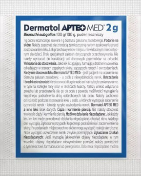 Apteo Med, Dermatol 100 g/100 g, puder leczniczy, 2 g