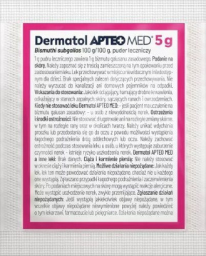 Apteo Med, Dermatol 100 g/100 g, puder leczniczy, 5 g