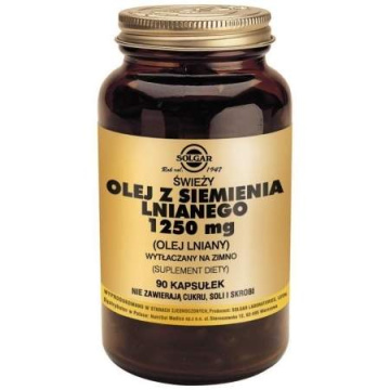 Solgar, olej z siemienia lnianego 1250 mg, 90 kapsułek