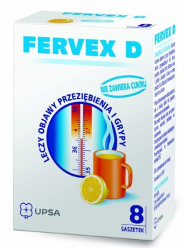 Fervex D (smak cytrynowy) 8 saszetek z proszkiem do sporządzenia roztworu