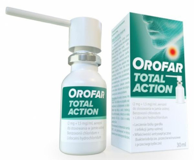 Orofar Total Action aerozol do stosowania w jamie ustnej 30 ml