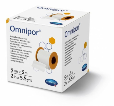 OMNIPOR Plaster hipoalergiczny z białej włókniny 5m x 5cm 1 szt.