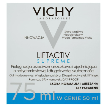 Vichy liftactiv supreme - krem przeciwzmarszczkowy do cery normalnej i mieszanej 75 ml