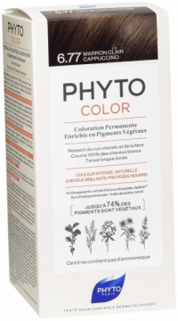 PHYTO Color Trwała koloryzacja włosów bez amoniaku 6.77 Jasne brązowe cappuccino, 100 ml