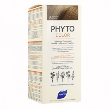 PHYTO Color Trwała koloryzacja włosów bez amoniaku 8 Jasny blond, 100 ml