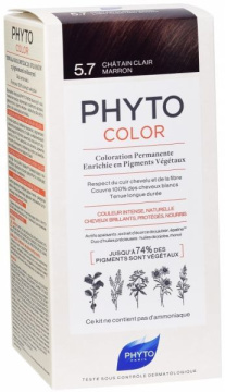 PHYTO Color Trwała koloryzacja włosów bez amoniaku 5.7 Jasny kasztanowy brąz, 100 ml