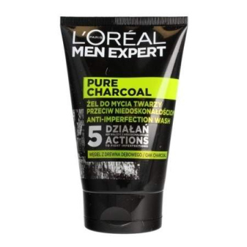 Loreal Men Expert Pure Charcoal Żel do mycia twarzy przeciw niedoskonałościom 100ml