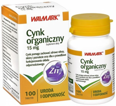 Cynk organiczny 15 mg, 100 tabletek