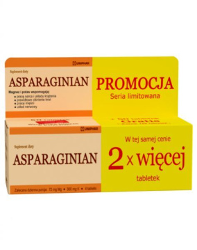 Asparaginian Magnez Potas, 50 tabletek +, 50 tabletek DUOPAK