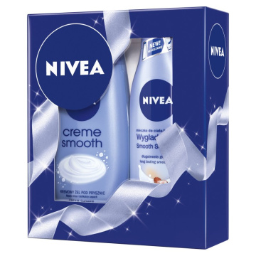 Nivea Zestaw Świąteczny Creme Smooth (mleczko do ciała 250ml+żel pod prysznic 250ml)