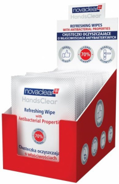 Novaclear HandsClear chusteczki oczyszczające o właściwościach antybakteryjnych 20 sztuk