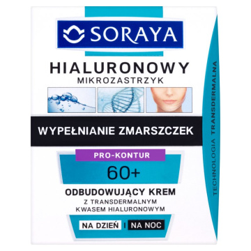 Soraya Hialuronowy Mikrozastrzyk Krem odbudowujący 60+ na dzień i noc  50ml