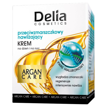 Delia Argan Care Krem przeciwzmarszczkowy nawilżający na dzień i noc  50ml