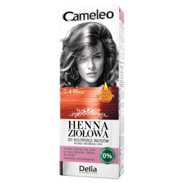 Delia Cosmetics Cameleo Henna Ziołowa  nr 7.4 rudy  75g