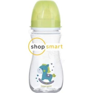 Canpol babies antykolkowa butelka szerokootworowa EasyStart "Toys" 300 ml (35/222) zielona