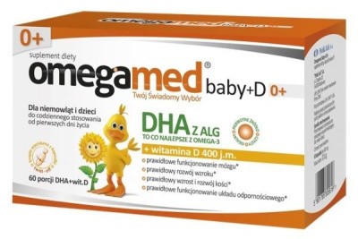 Omegamed Baby + D  0+  z witaminą D od urodzenia 60 kapsułek twist off