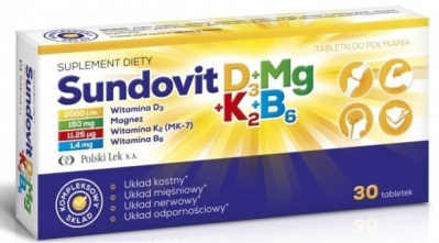 Sundovitv D3 + Mg + K2 + B6  30 tabletek
