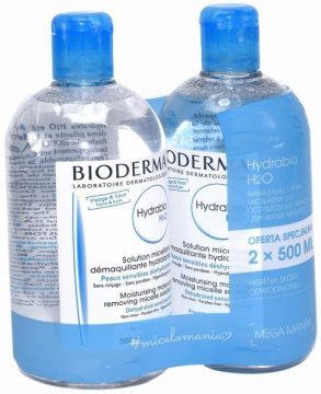 Bioderma Hydrabio H2O zestaw płyn micelarny 2 x 500 ml