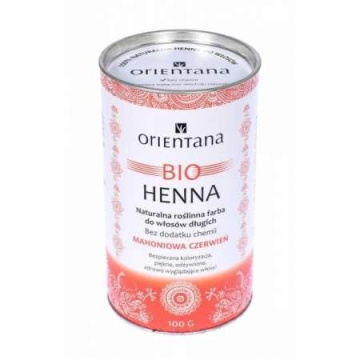 Orientana Bio Henna naturalna roślinna farba do włosów długich -  mahoniowa czerwień 100 g