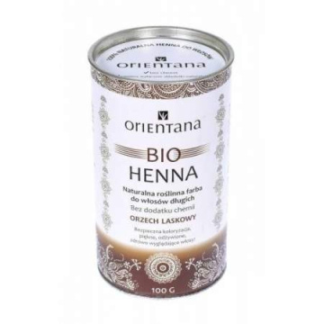 Orientana Bio Henna naturalna roślinna farba do włosów długich - orzech laskowy 100 g