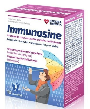 Rodzina Zdrowia Immunosine proszek do rozpuszczenia smak malinowy, 10 saszetek
