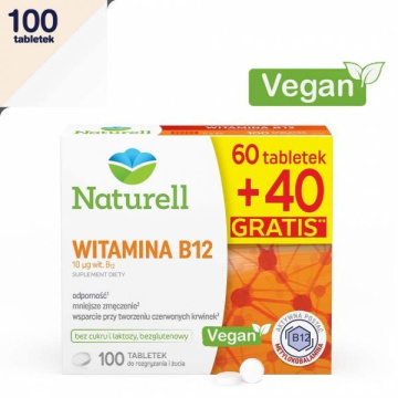 Naturell Witamina B12, 100 tabletek do żucia i rozgryzania