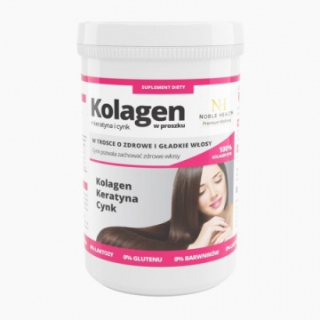 Noble health kolagen + keratyna i cynk w proszku 100 g