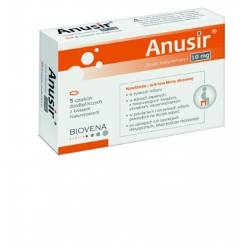 Anusir 10 mg  5 czopków doodbytniczych