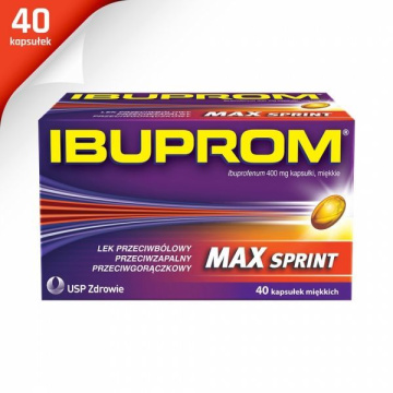 Ibuprom Max Sprint 400 mg lek przeciwbólowy, 40 kapsułek