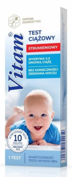 VITAM test ciążowy strumieniowy 10 mlU/ml 1 sztuka