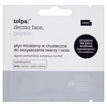 Tołpa dermo face physio - płyn micelarny w chusteczce do oczyszczania twarzy i oczu 3 ml