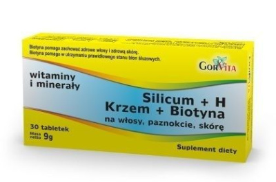 SILICUM + H (Krzem + Biotyna), 30 tabletek