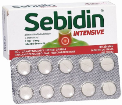 Sebidin Intensive, 20 tabletek do ssania bez cukru