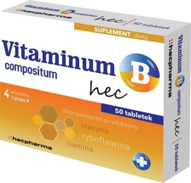 Vitaminum B compositum Hec uzupełnienie witamin z grupy B, 50 tabletek