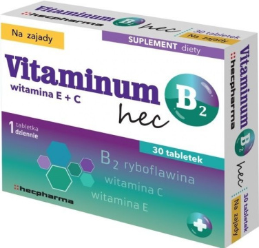 Vitaminum B2 HEC na zajady, 30 tabletek