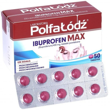 Laboratoria Polfa Łódź Ibuprofen Max 50 tabletek powlekanych