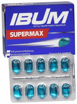 Ibum supermax 600 mg, 10 kapsułek.miękkie