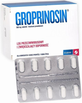 Groprinosin, 500 mg, 20 tabletek